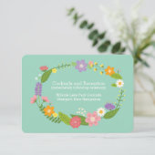 Whimsical Woodland Floral Krans Mint Insert Informatiekaartje (Staand voorkant)