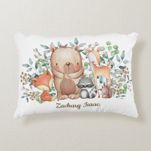 Whimsical Woodland Forest Animals Baby Boy Nursery Accent Kussen