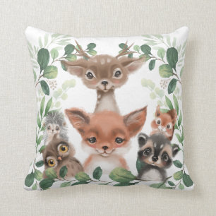 Whimsical Woodland Forest Animals Baby Nursery Kussen