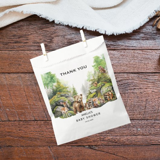 Whimsical Woodland Forest Animals Baby shower Bedankzakje