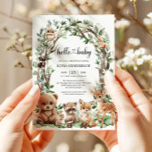 Whimsical Woodland Forest Animals Baby shower Kaart