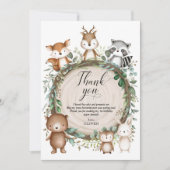 Whimsical Woodland Forest Animals Boy Birthday Bedankkaart (Voorkant)