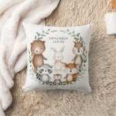 Whimsical Woodland Forest Animals Greenery Nursery Kussen (Deken)