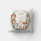 Whimsical Woodland Forest Animals Greenery Nursery Kussen (Voorkant)