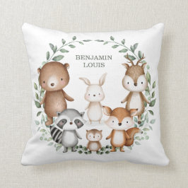 Whimsical Woodland Forest Animals Greenery Nursery Kussen