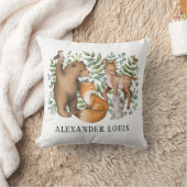 Whimsical Woodland Forest Animals Nursery Monogram Kussen (Deken)