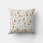 Whimsical Woodland Forest Animals Nursery Monogram Kussen (Achterkant)