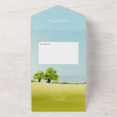 Whimsical Woodland Forest Deer Wedding All In One Uitnodiging (Buitenkant)