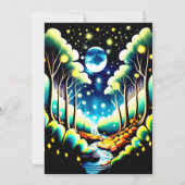 Whimsical Woodland Forest Fireflies Verjaardag Kaart (Achterkant)