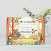 Whimsical Woodland Forest Friends Baby Shower Kaart (Staand voorkant)