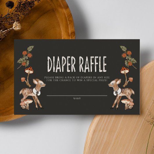 Whimsical Woodland Forest Luier Raffle Informatiekaartje