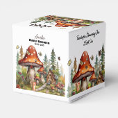 Whimsical Woodland Forest Mushroom Baby shower Bedankdoosjes (Achterkant)
