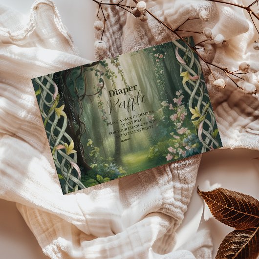 Whimsical Woodland Forest Raffle Diapper Informatiekaartje