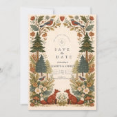 Whimsical Woodland Forest Wedding Save The Date (Voorkant)