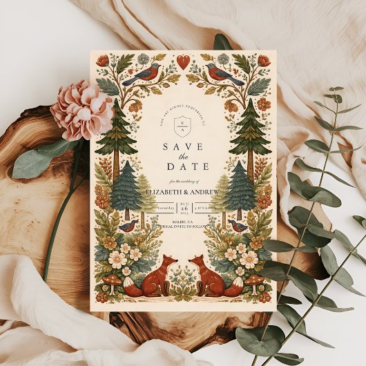 Whimsical Woodland Forest Wedding Save The Date