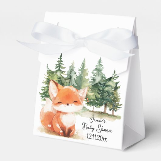 Whimsical Woodland Fox Baby shower Bedankdoosjes (Voorkant Zijde)