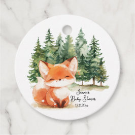 Whimsical Woodland Fox Baby shower Bedankjes Labels