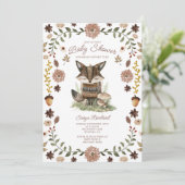 Whimsical Woodland Fox Baby shower Kaart (Staand voorkant)