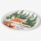 Whimsical Woodland Fox Baby shower Papieren Bordje (Gekanteld)