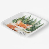 Whimsical Woodland Fox Baby shower Papieren Bordje (Gebogen)