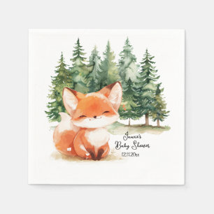 Whimsical Woodland Fox Baby shower Servet