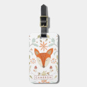Whimsical Woodland Fox Bagagelabel (Voorkant verticaal)