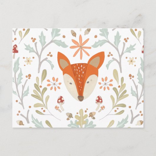 Whimsical Woodland Fox Briefkaart (Voorkant)