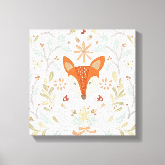 Whimsical Woodland Fox Canvas Afdruk (Voorkant)