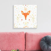 Whimsical Woodland Fox Canvas Afdruk (Insitu (Woonkamer))