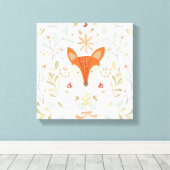 Whimsical Woodland Fox Canvas Afdruk (Insitu (Houten vloer))