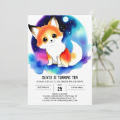 Whimsical Woodland Fox Delight Verjaardag Kaart (Staand voorkant)