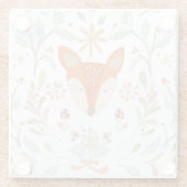 Whimsical Woodland Fox Glazen Onderzetter (Achterkant)