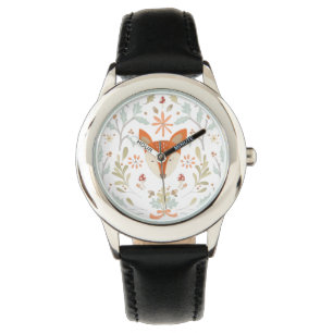 Whimsical Woodland Fox Horloge
