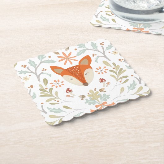 Whimsical Woodland Fox Kartonnen Onderzetters (Gebogen)