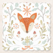 Whimsical Woodland Fox Kartonnen Onderzetters (Voorkant)