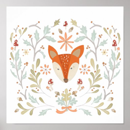 Whimsical Woodland Fox Poster (Voorkant)