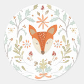 Whimsical Woodland Fox Ronde Sticker (Voorkant)