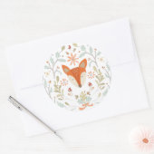 Whimsical Woodland Fox Ronde Sticker (Envelop)