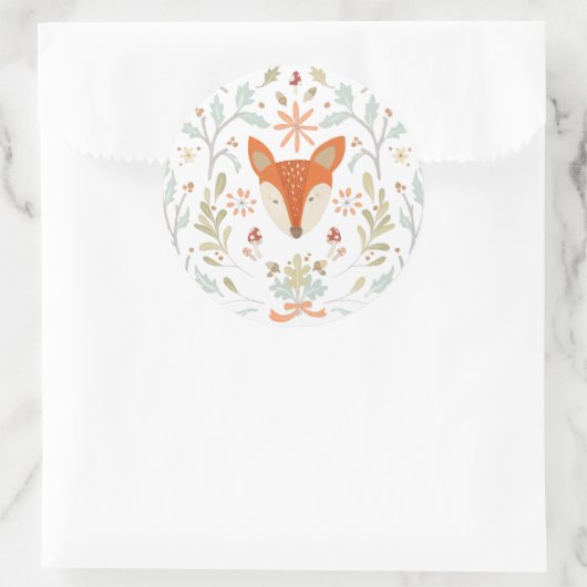 Whimsical Woodland Fox Ronde Sticker (Tas)