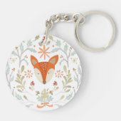 Whimsical Woodland Fox Sleutelhanger (Achterkant)