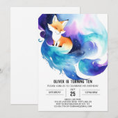 Whimsical Woodland Fox Verjaardag Kaart (Voorkant / Achterkant)