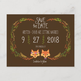 Whimsical Woodland Foxes bruiloft Save the Date