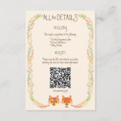 Whimsical Woodland Foxes (Ivoor) Rustiek Huwelijk Informatiekaartje (Voorkant)