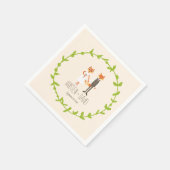 Whimsical Woodland Foxes Ivory bruiloft Servetten (Hoek)