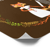 Whimsical Woodland Foxes Wedding Sign Poster (Hoek)