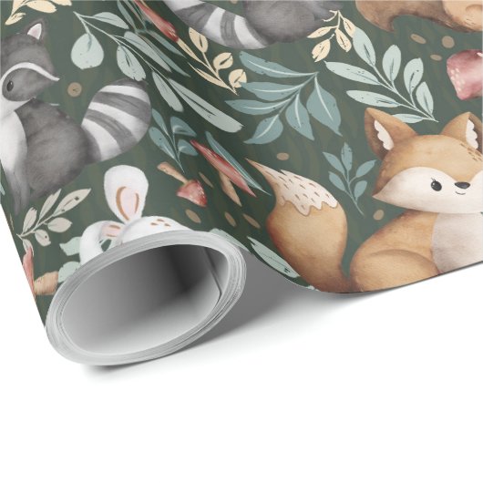 Whimsical Woodland Friends Cadeaupapier (Rol Hoek)