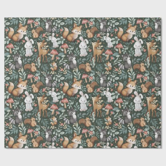 Whimsical Woodland Friends Cadeaupapier (Vlak)