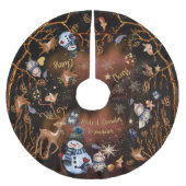 Whimsical Woodland Friends Christmas Tree Skirt Kerstboom Rok (Voorkant)