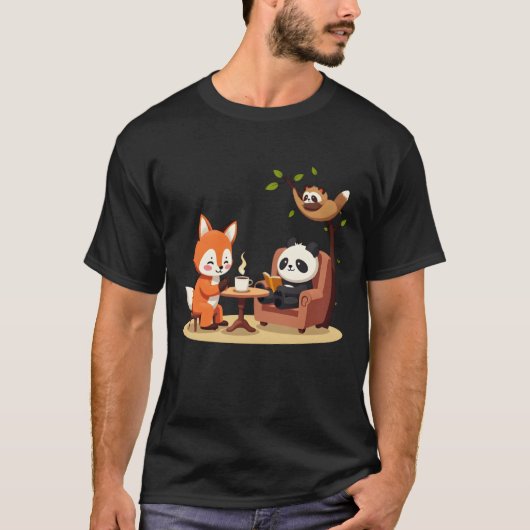 Whimsical Woodland Friends familie T-shirt (Voorkant)