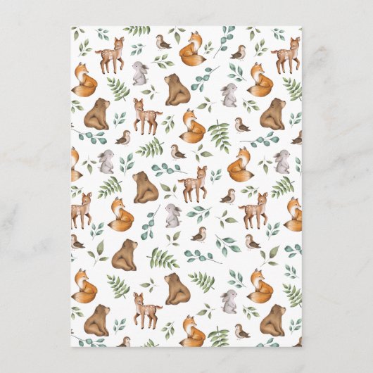 Whimsical Woodland Greenery Forest Books voor Baby Informatiekaartje (Achterkant)